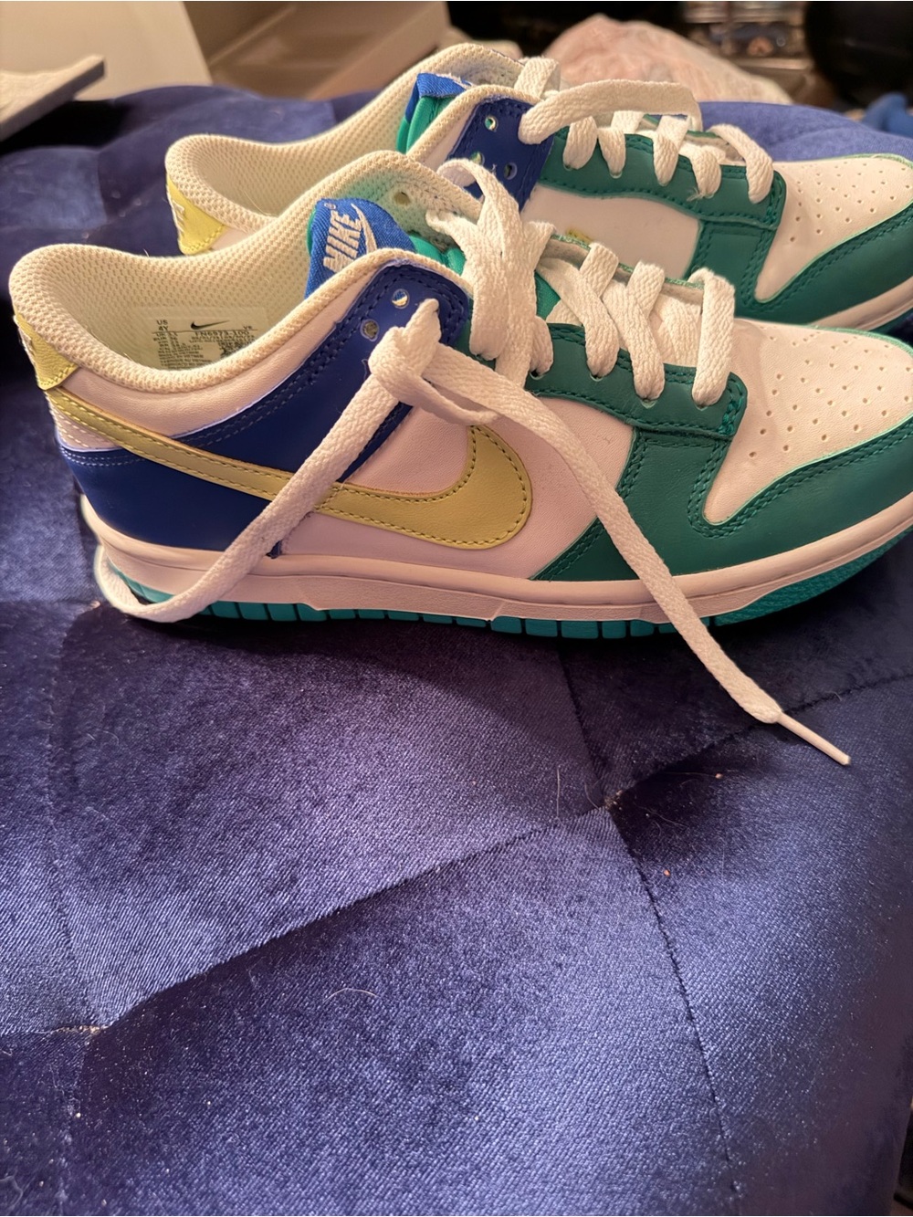 Nike Kids Teal, Blue & Yellow Low-Top Sneakers